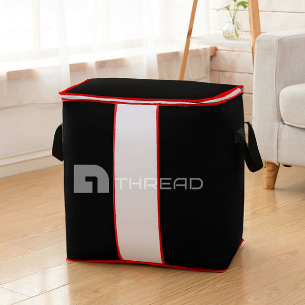 Black-110 GSM Non Woven Storage Bags