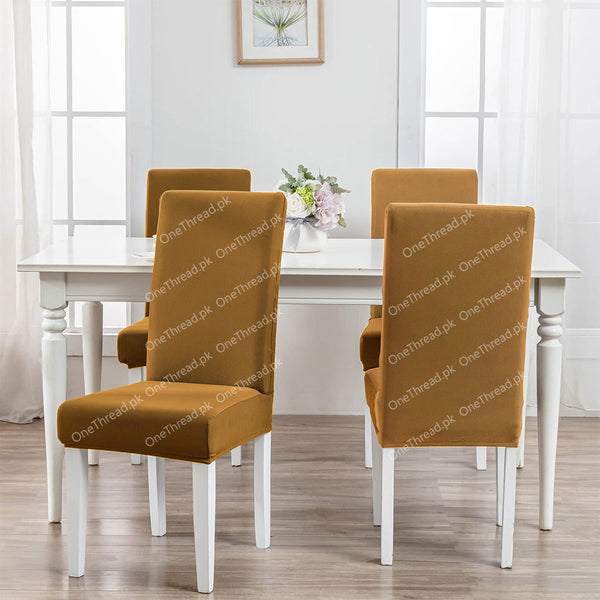 Light Brown- Flexible Jersey Cotton Chair Covers