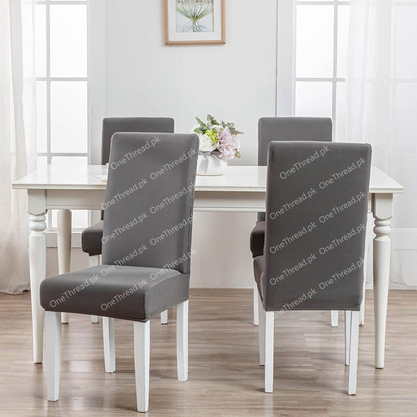 Grey- Flexible Jersey Cotton Chair Covers