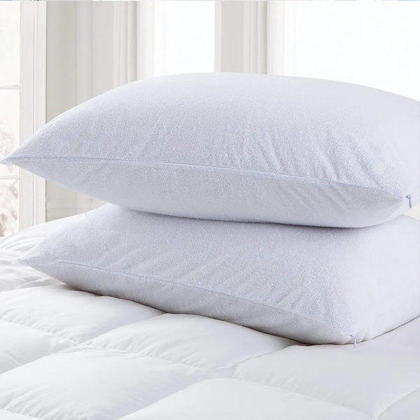 Pair Of Terry Cotton Waterproof Pillow Cases (19″x 29″)