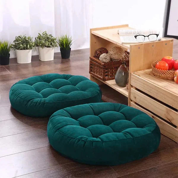 Breathable Rich Comfy Round Shape Floor Cushion – Green