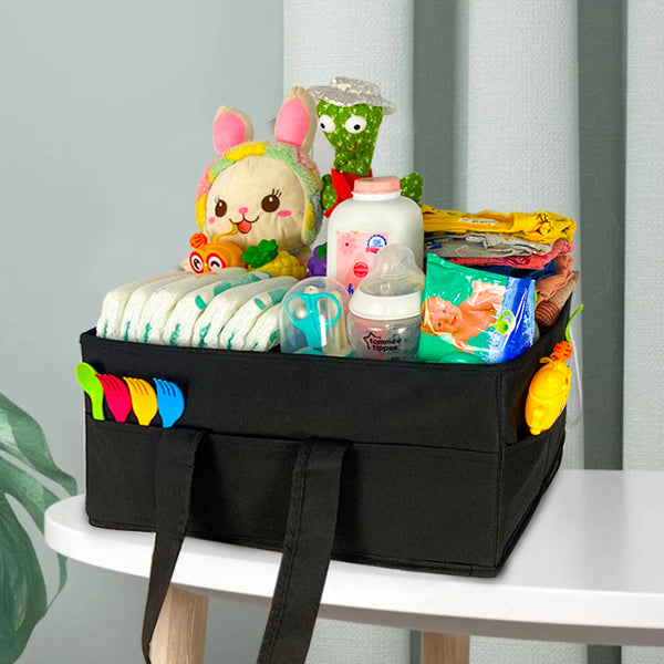 Baby Diaper Caddy Organizer-Dyed Black