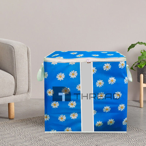 120 & 110 GSM Non Woven Storage Bag In Floral Print (Blue)