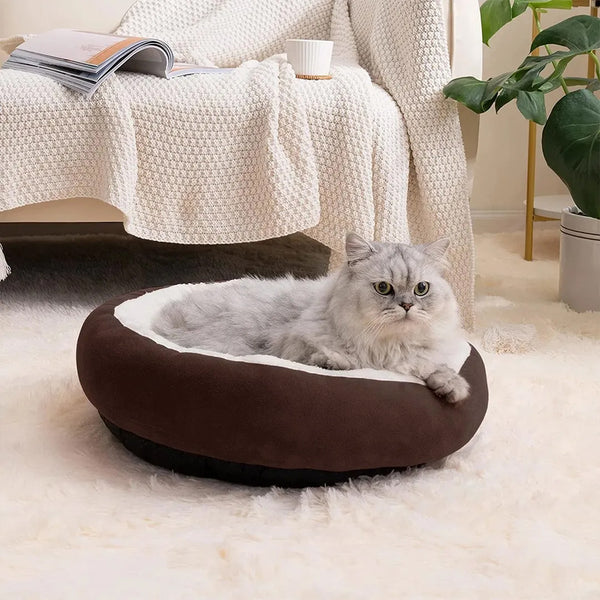 Super Soft Velvet Round Cat Bed