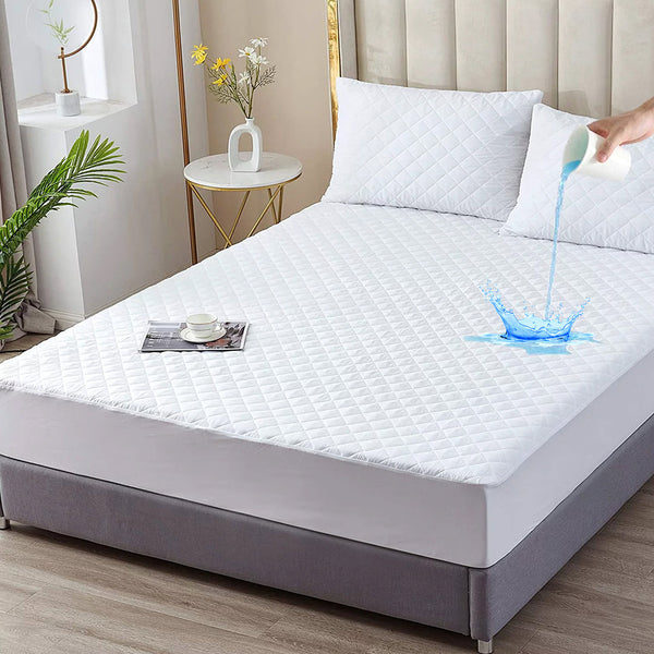 Cotton Quilted Jointless 100% Waterproof Mattress Protector- 5 Colors