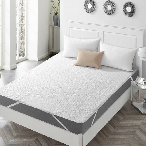 Cotton Quilted Jointless 100% Waterproof Elastic Corner Mattress Protector In White Color